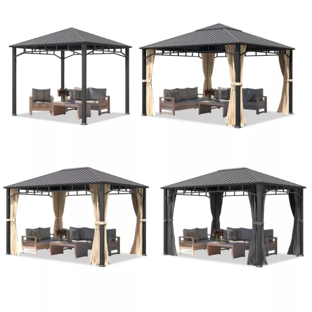 Gartenpavillon Hardtop Pavillon Stahldach Alu-Rahmen Garten Pavillion winterfest