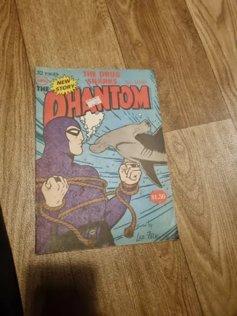 Frew Phantom Comic no. 1040 From 1993. “The Drug Sharks" VG Cond