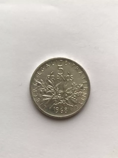 5 Francs Argent - 1968 - Semeuse - Petit Prix - Très Belle Monnaie