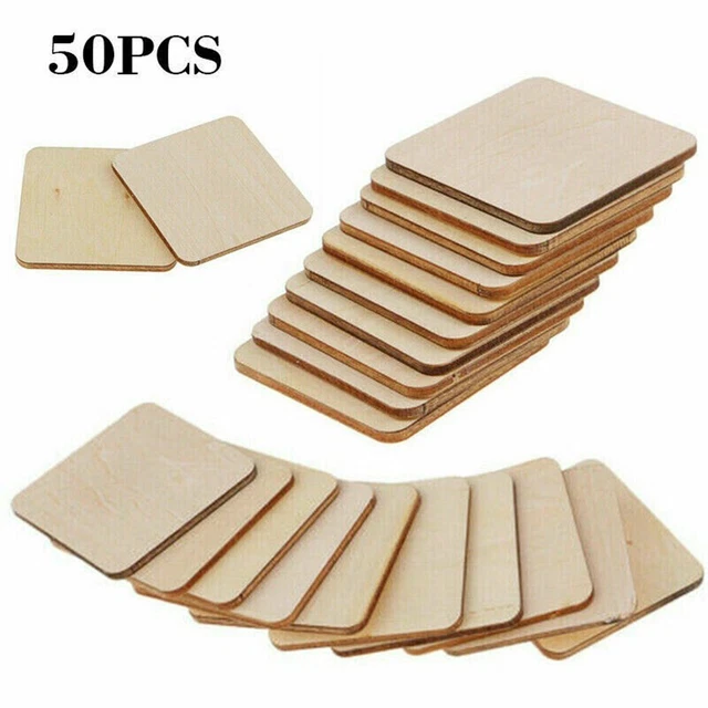 Nuevo Duradero Nuevo Chips Madera Lisa Cuadrado Madera Carpintería Hágalo usted mismo Artes Hecho a Mano