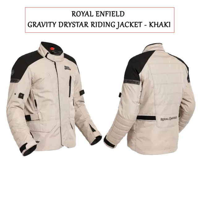 Royal Enfield" Gravedad Drystar Chaqueta de Equitación" - Caqui Color