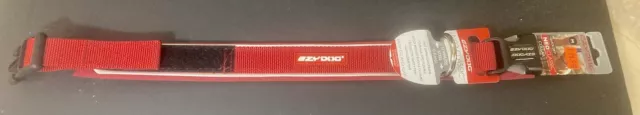 EzyDog Neo Classic Dog Collar Strong Reflective Adjustable New  Red Medium