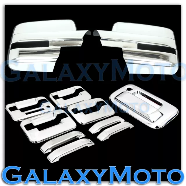 09-14 Ford F150 Chrome Mirror+4 Door Handle+keypad+no PSG keyhole+Tailgate Cover