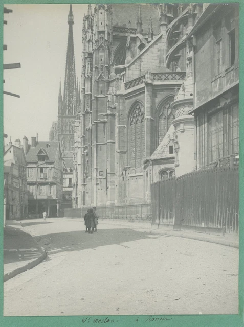 France, Rouen, Eglise St. Ouen Vintage albumen print. Tirage albuminé