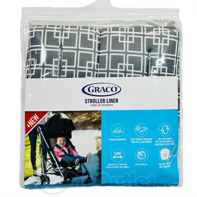 NEW GRACO Soft Smooth Reversible Breathable Stroller Liner Seat Stain Protector