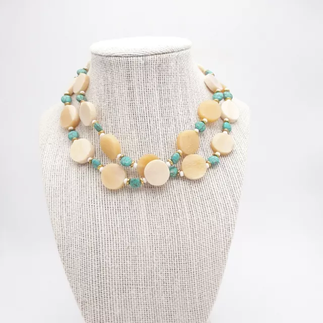 Fair Trade Faux Turquoise Bead Necklace - Handmade in Kenya