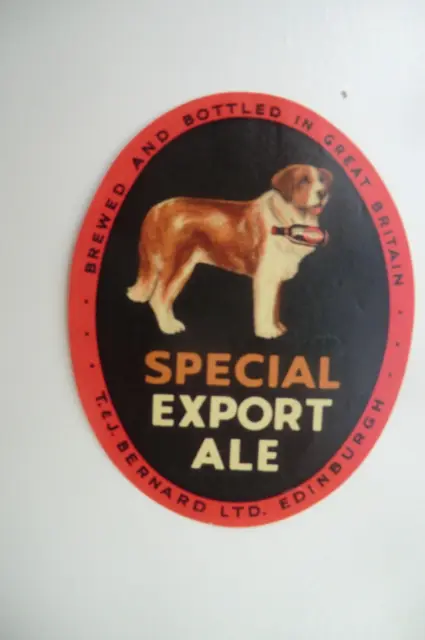 Neuwertig Bernard Edinburgh Sonderexport Ale Brauerei Bierflasche Etikett