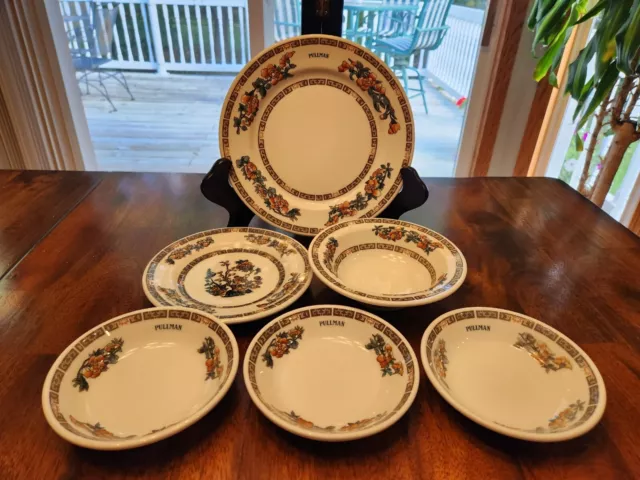 Vintage 1950s Syracuse Pullman Railroad Indian Tree Pattern Plates and Bowls