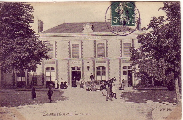 CPA 61 NORMANDY ORNE - LA FERTE-MACE La Gare Voyageurs Attachment 1907 Animated