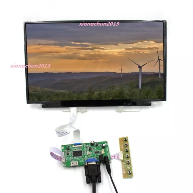 14" IPS LP140WF1  LCD LED 1080P panel + EDP display controller kit VGA HDMI
