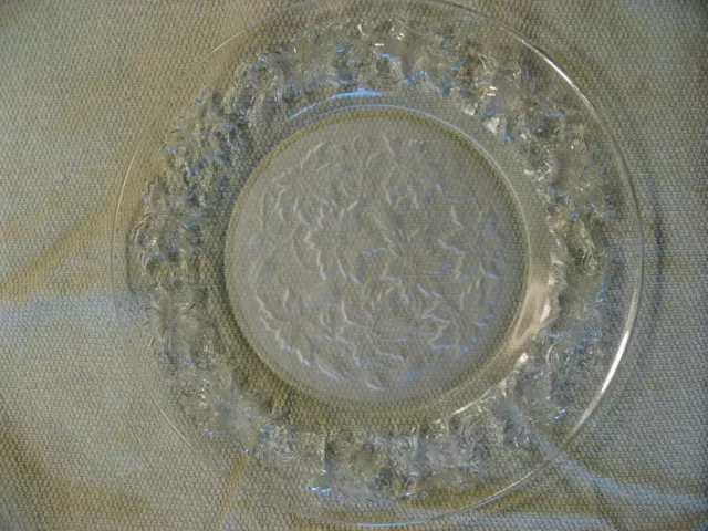 Vintage Princess House Fantasia Salad Plate 8"D Frosted Center - Poinsettia