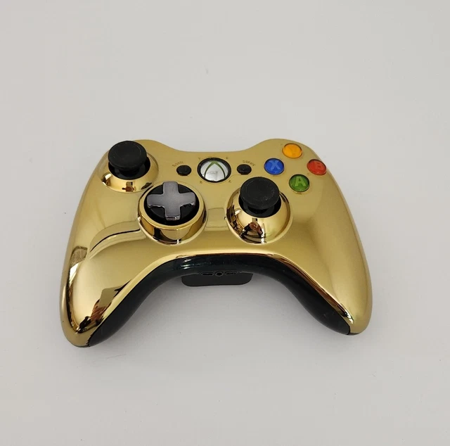Microsoft Xbox 360 Metallic Gold Chrome Wireless Controller Used Microsoft Xbox 360 Metallic Gold Chrome Wireless Controller Used