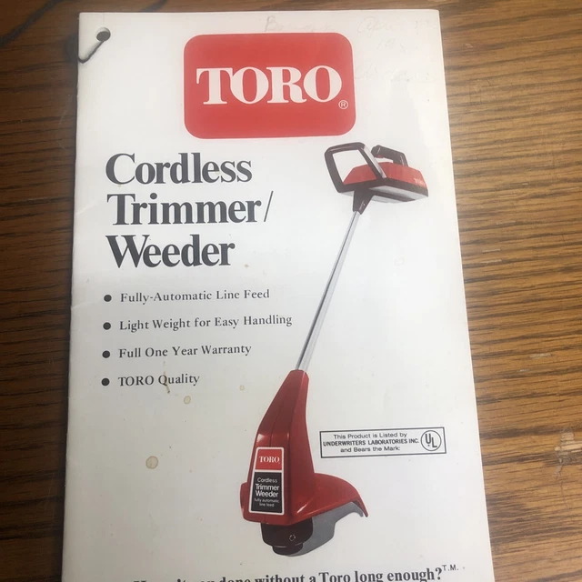 Manual Weeder inalámbrico/recortador Toro 1979 vintage. 16 páginas. En muy buen estado.