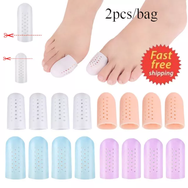 Pair Of Big Toe Silicone Gel Protector Ingrown Toenail Corn Soft Cushion Pad Cap