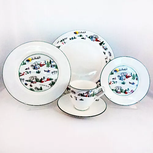 LENOX SLEIGHRIDE 5 Piece Place Setting NEW NEVER USED made in USA