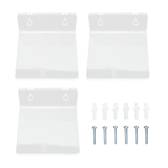 3X Clear Acrylic Display Rack Wall Mounted Floating Shelf For Home Toys HG
