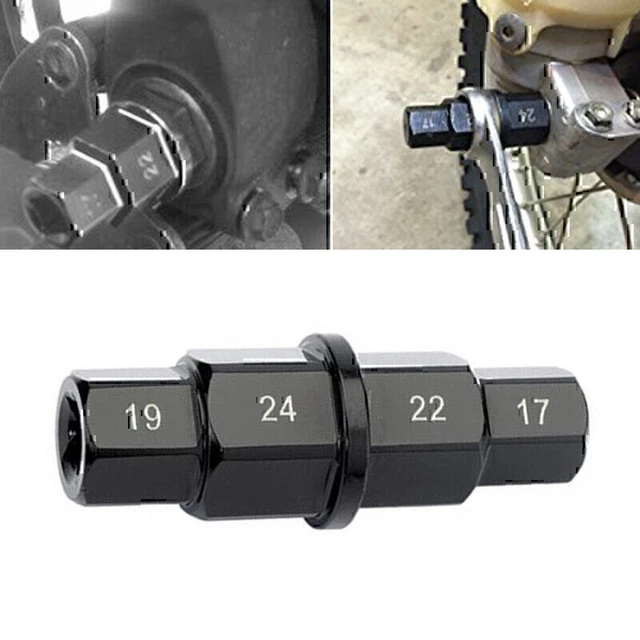 ATV Motorcycle Front Wheel 17 19 22 24mm Axle Hex   Spindle Driver Wrench