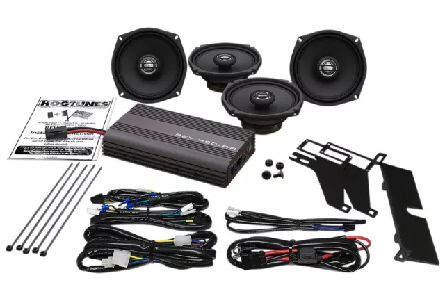 Hogtunes 300 Watt 5.25" Amp/Front and Rear Speaker Kit (REV 450U KIT-AA)