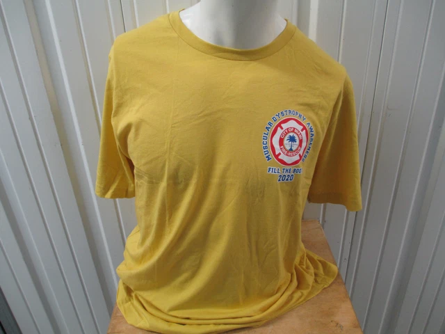 VINTAGE CANVAS MIAMI-DADE FIRE RESCUE MDFR LOGO MS AWARENESS XL T-SHIRT