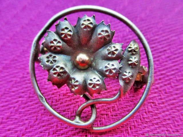 Broche Ancienne Marguerite En Argent Sterling - Style Art Nouveau, France, Antiquité