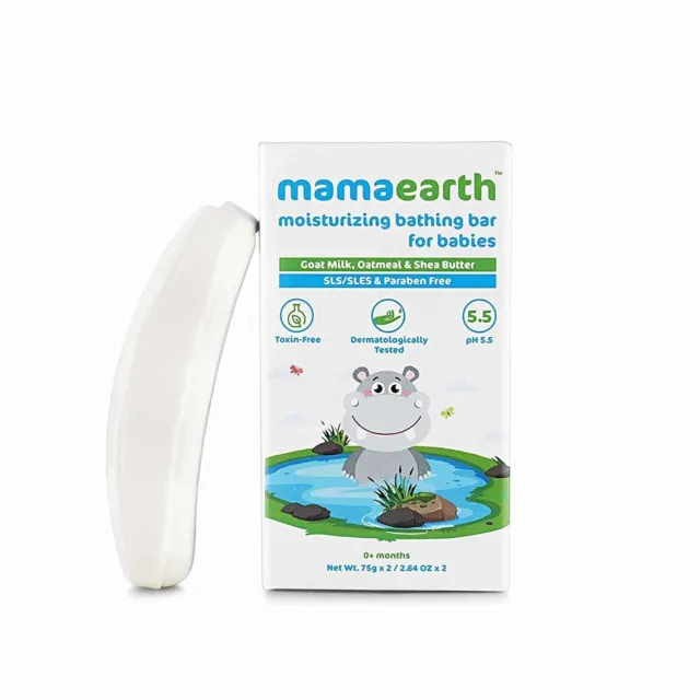 Mamaearth Jabón de Baño Hidratante para Bebé en Pastilla pH 5,5 con Leche...
