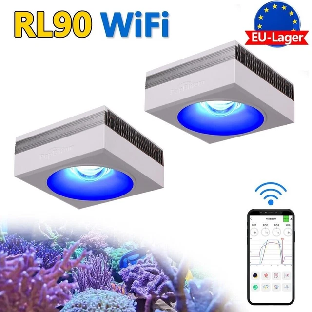 PopBloom RL90 Meerwasser LED Beleuchtung 200W - Vollspektrum Aquarium Licht Für Riffaquarium