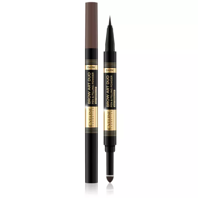 Eveline Brow Art Duo 2 in 1 Pen & Filling Powder Waterproof & Vegan 03 Dark