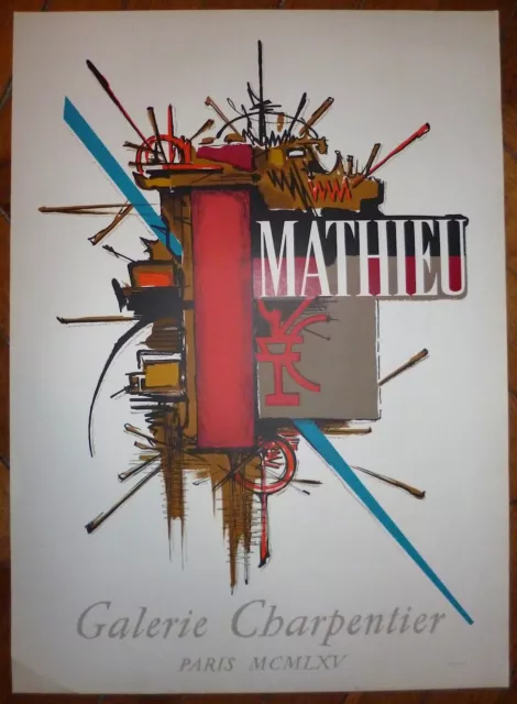 Mathieu Georges affiche lithographie Mourlot 1965 art abstrait abstraction