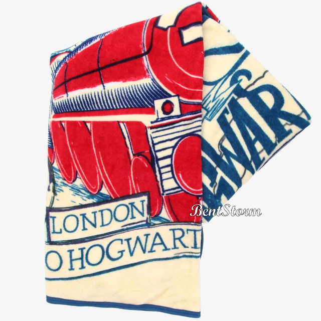 HARRY POTTER LONDON to Hogwarts Express Train Throw Super Soft Blanket