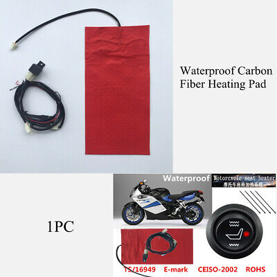 Universal 12V Motorcycle Carbon Fiber Waterproof Seat Heating Pad Safe Reliable