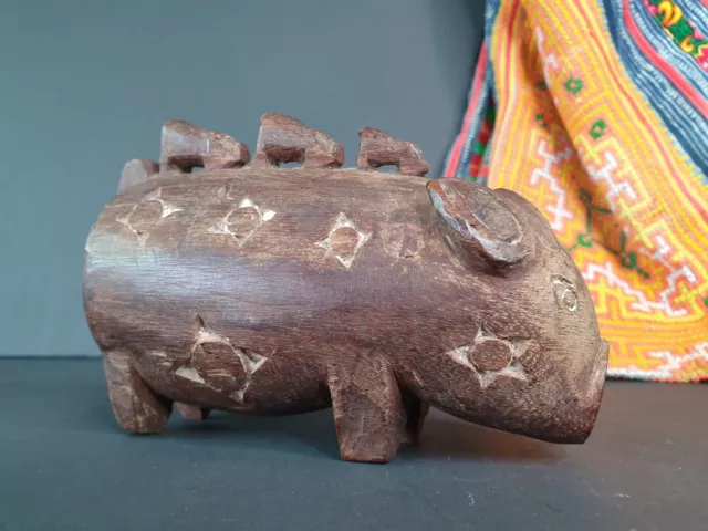 Old Papua New Guinea Trobriand Islands Carved Wooden Pig …beautiful collection 3