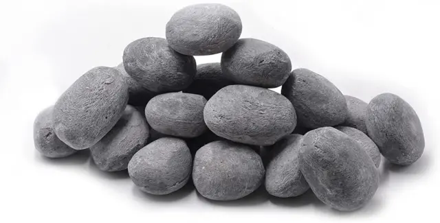 24 piedras de guijarros de fibra cerámica ligeras para pozo de fuego y abeto...
