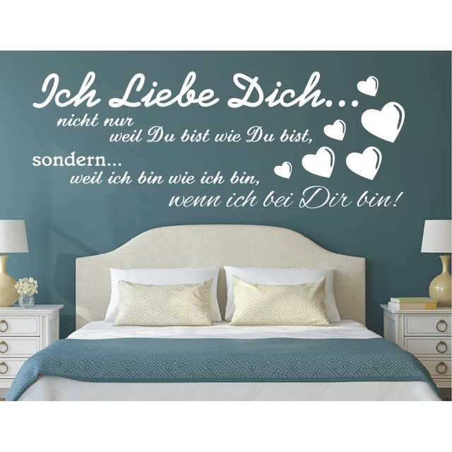 WANDTATTOO ICH LIEBE Dich wie Du Wandsticker Spruch Wandaufkleber
