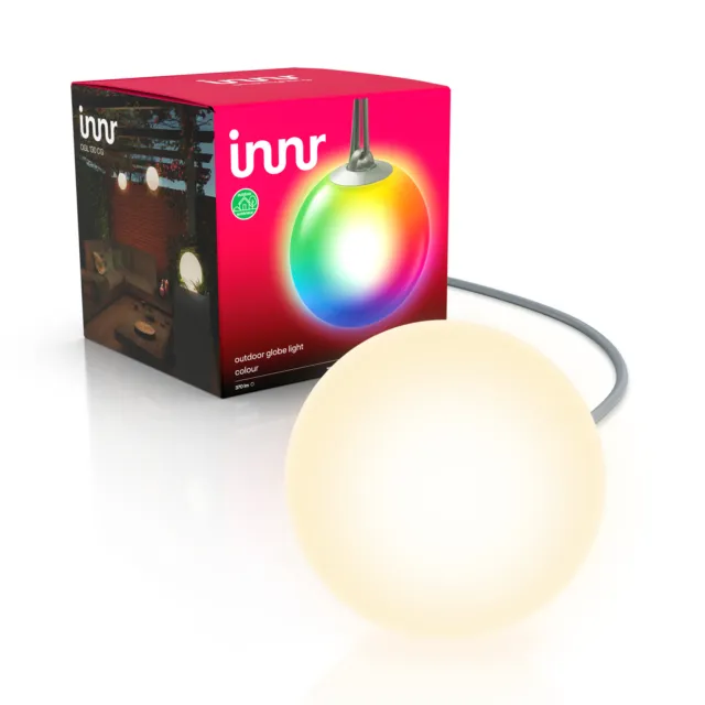 innr Outdoor Globe Light 370 lm Single, Weiß, IP65, ZigBee, RGBW, BRANDNEU