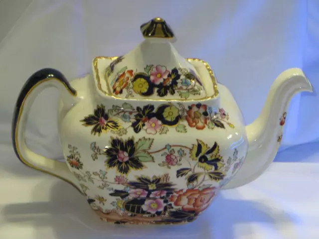 Mason's Friarswood, Ironstone Teapot, Large Square Tea Pot 17905