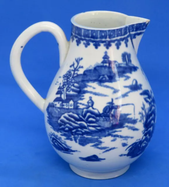 Worcester blue & white vintage pre Victorian antique sparrow beak cream jug