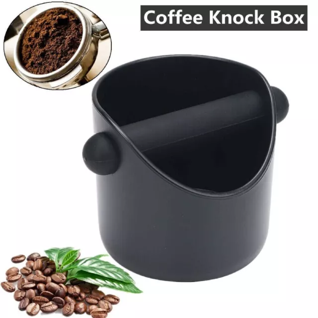 Coffee Waste Container Espresso Grinds Knock Box Tamper Tube Bin Black Bucket