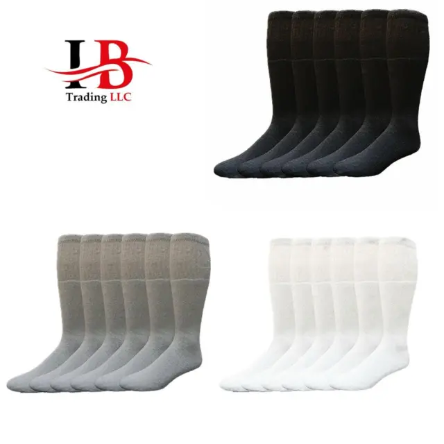 6-12 Pairs Men's Over The Calf Tube Socks Sports Cotton Socks Big & Tall