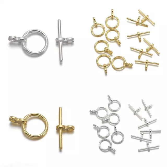 20Sets Tibetan Style Alloy Toggle Clasps Round Donut Shape Golden/Silver