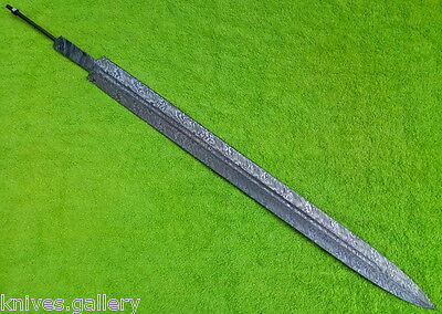 Custom Damascus Steel Hunting Knife / Viking Sword Blank Blade Iii/ Dagger /31"L