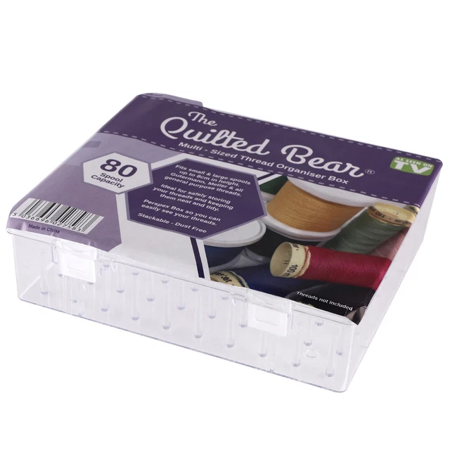 The Quilted Bear Multi-Sized Sewing Thread Organiser Box 80 Spool