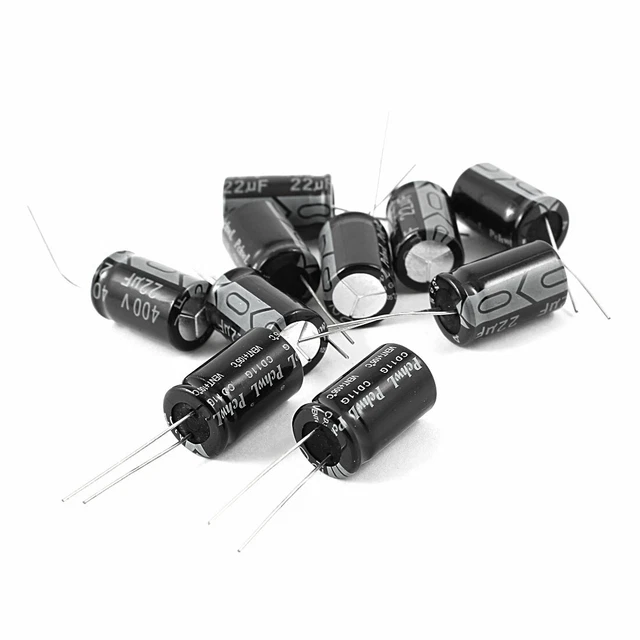 10 Pcs 22uF 400V 105C radial Électrolytique Condensateurs noir 13mm x 21mm