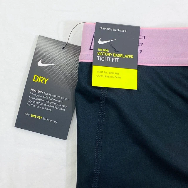 NIKE VICTORY BASELAYER Tight Fit Black Small AJ4991-010 £24.99