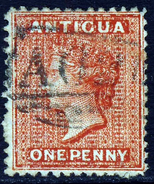 ANTIGUA Queen Victoria 1872 1d Scarlet Perf.12½ Watermark Crown CC SG 14 VFU