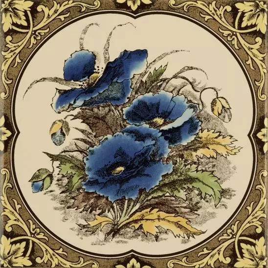 Barroque Victorian Art Nouveau Vintage Ceramic Tile Rare Reproduction Majolica