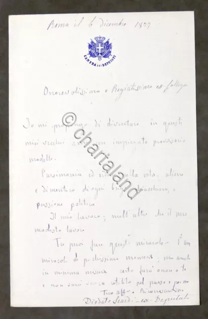 Lettera manoscritta con autografo - Diodato Leardi - 1877