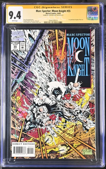 Marc Spector: Moon Knight #55 - Marvel - CGC SS 9.4 NM - Signed by Stephen Platt