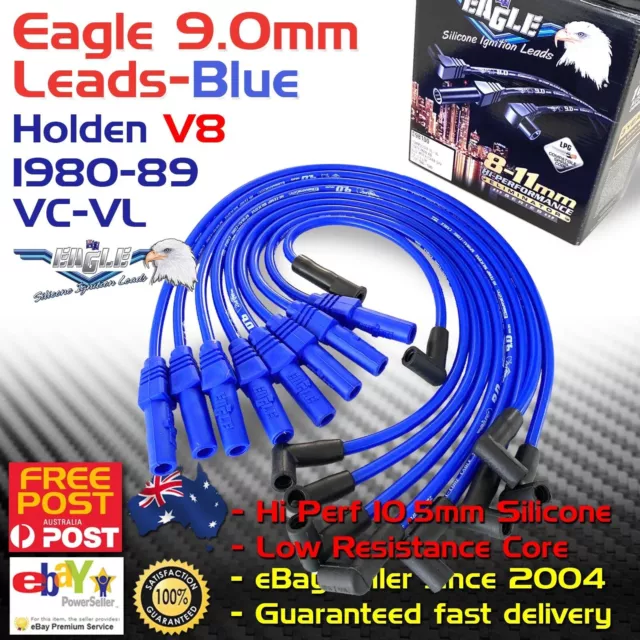Eagle 9mm Blue Ignition Spark Plug Leads Fits Holden V8 253 308 4.2L 5.0L 80-89