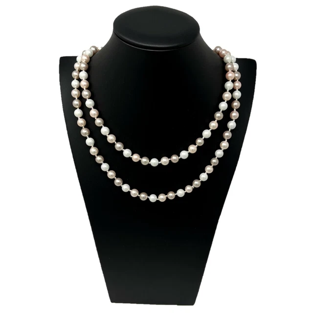 Collana Lunga Di Perle Finte Donna 150 Cm - Faux Perle Modello Anni '20, In ABS, Perfetta Per Feste A Tema, Matrimoni, Balli E Accessorio Quotidiano - 6