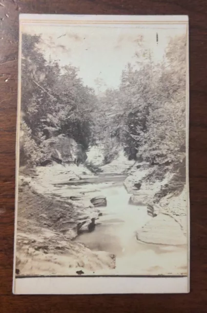 Rocky Heart CDV Trenton Falls New York Antique Photo Carte de Visite